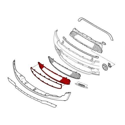 MINI NEW GENUINE R55 S R56 S R57 S FRONT BUMPER LOWER CENTER GRILL BLACK/CHROME 51112755465 - Image 3