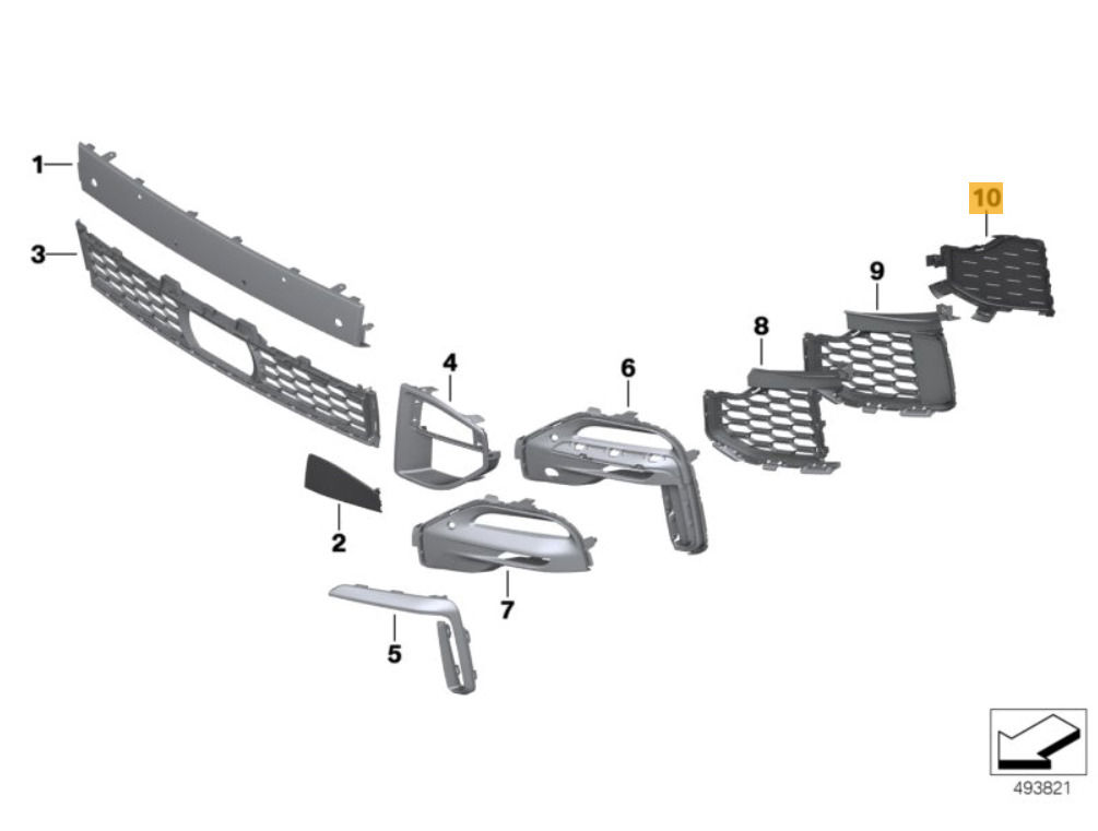 NEW GENUINE BMW X5 G05 M SPORT FRONT BUMPER AIR INLET COVER PANEL LEFT N/S 51118069213 - Image 2