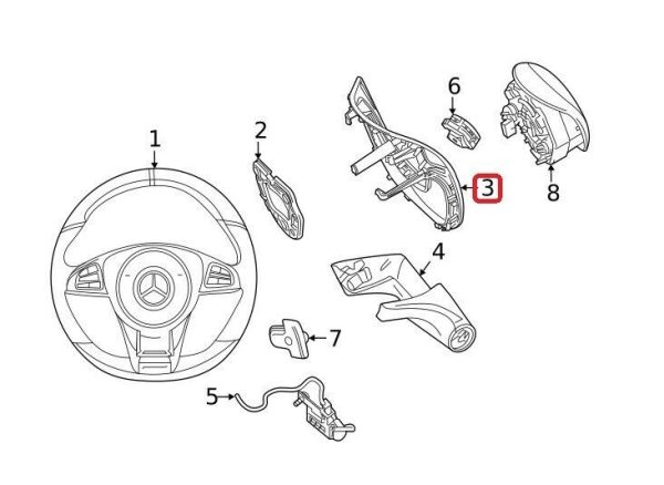 NEW GENUINE MERCEDES MB C CLS E G S CLASS STEERING WHEEL UPPER SILVER COVER TRIM A0994643700649E38 - Image 2