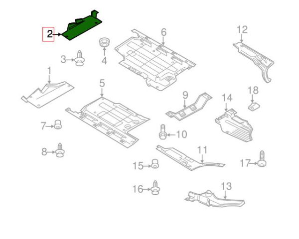 NEW GENUINE AUDI Q5 8R 2009 2017 FRONT LEFT UNDER COVER SPLASH SHIELD 8R0825201C - Image 2