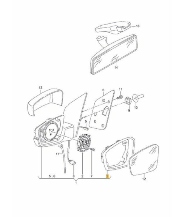 NEW GENUINE VW UP SKODA CITIGO SEAT MII 12-16 WING MIRROR TRIM LEFT N/S 1S08576019B9 - Image 2