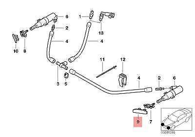 BMW NEW GENUINE E46 3 SALOON TOURING 01-05 N/S LEFT WASHER COVER CAP 61677066847 - Image 2