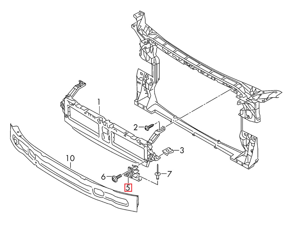NEW GENUINE AUDI A4 A5 RS4 RS5 FRONT BUMPER RADIATOR SUPPORT HOLDER RIGHT O/S 8W0807334 - Image 2