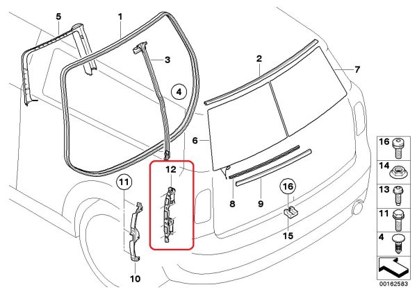 MINI NEW GENUINE CLUBMAN R55 LEFT REAR SPLIT DOOR HINGE N/S PRIMED 41542757541 - Image 2