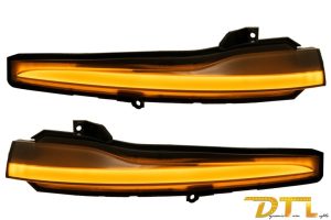 Black Smoked LED SEQ mirror side markers repeaters for Mercedes C-Class W205 2014-2018