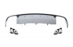 S6 conversion kit rear bumper diffuser + exhaust tips For Audi A6 C7 4G 15-18 S-Line