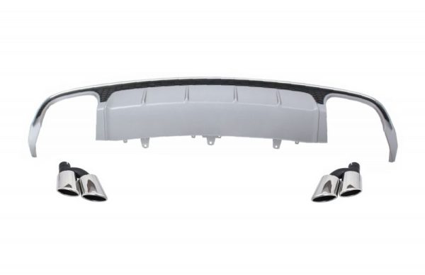 S6 conversion kit rear bumper diffuser + exhaust tips For Audi A6 C7 4G 15-18 S-Line