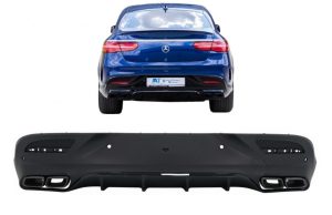 Rear GLE63 Design Duffuser With Black Exhaust Tips For Mercedes GLE Coupe C292 AMG Line (15-19)