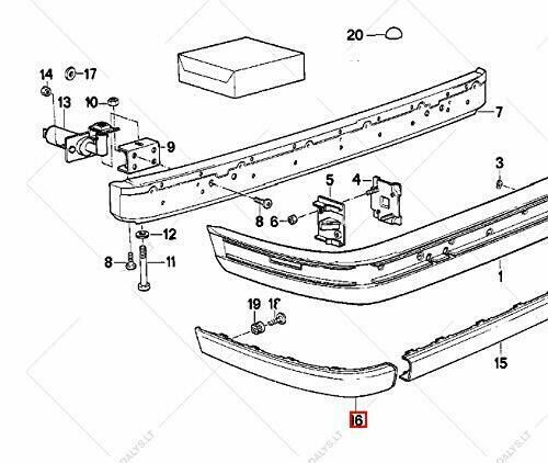 NEW GENUINE BMW 3 SERIES E30 1982-1994 REAR BUMPER RIGHT MOLDING STRIP 51121945928 - Image 2