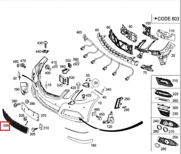 NEW GENUINE MERCEDES BENZ MB E CLASS ELEGANCE W212 FRONT BUMPER CENTER COVER A2128850523 - Image 2