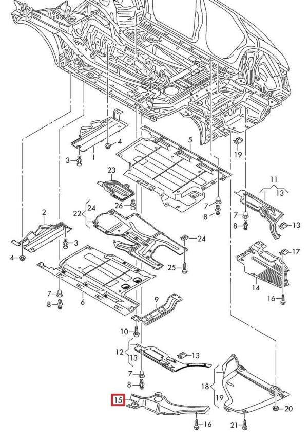 NEW GENUINE AUDI TT TTS Q5 REAR UNDERBODY CENTER COVER 8R0825216A RIGHT O/S 8R0825216A - Image 2