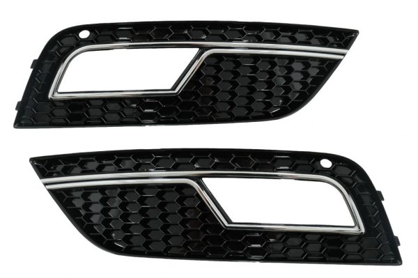Fog Lamp Covers suitable for AUDI A4 B8 facelift (2012-2015) RS4 Design Black & Chrome