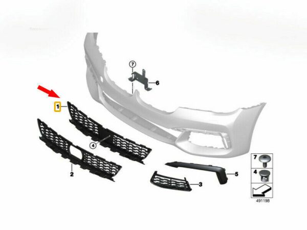NEW GENUINE BMW 7 SERIES G11 G12 SALOON AIR INTAKE M GRILLE 51118092154 - Image 2