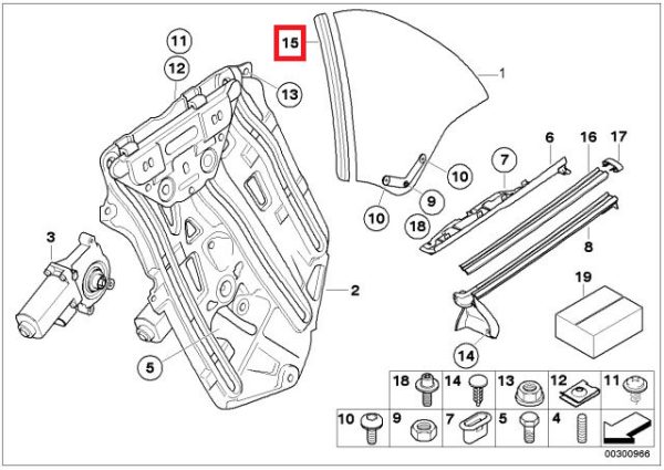 BMW NEW GENUINE 3 SERIES E46 CABRIO CONVERTIBLE REAR WINDOW GASKET LEFT N/S 51368209421 - Image 2