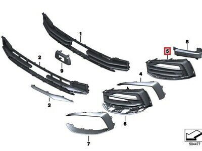 NEW GENUINE BMW 1 SERIES F40 BASIS FRONT BUMPER SIDE GRILLE GRID RIGHT O/S 51117459716 - Image 2