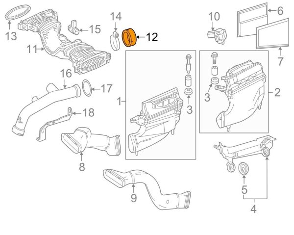 NEW GENUINE MERCEDES BENZ MB OM642 RED TURBO INTAKE SEAL 300 350 CDI A6420940180 - Image 2