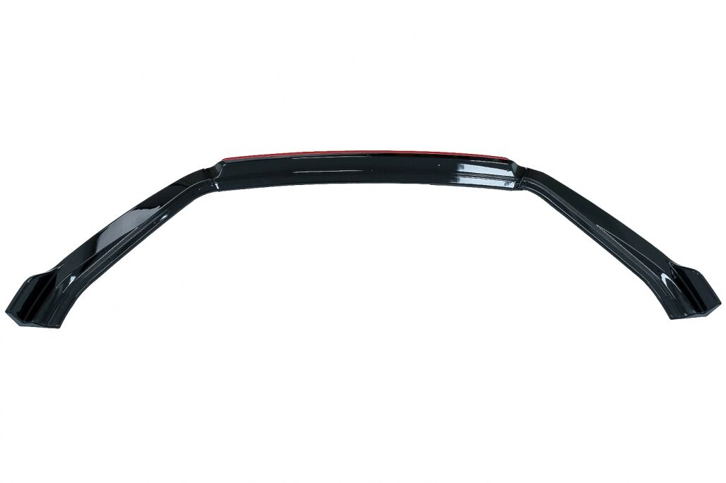 Front Bumper Lip Extension Spoiler with Central Badgeless Grille and Rear Diffuser suitable for VW Golf 7.5 Facelift (2017-2020) Piano Black & Red - Image 12