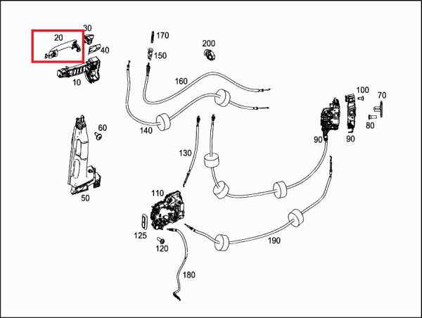 NEW GENUINE MERCEDES BENZ VITO W447 SIDE DOOR HANDLE A44776001599B27 - Image 2