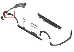 MINI NEW GENUINE CLUBMAN F54 REAR FENDER WHEEL ARCH EXTENSION RIGHT O/S 51777348904