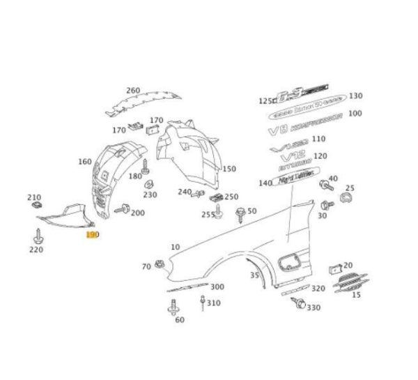 NEW GENUINE MERCEDES SL CLASS R230 FRONT WHEEL FENDER LINER COVER LEFT RIGHT SET - Image 2
