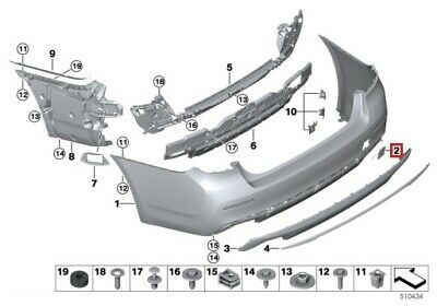 NEW GENUINE BMW 5 SERIES G30 BASIS LUXURY REAR BUMPER TOWING EYE COVER PRIMED 51129852170 - Image 2