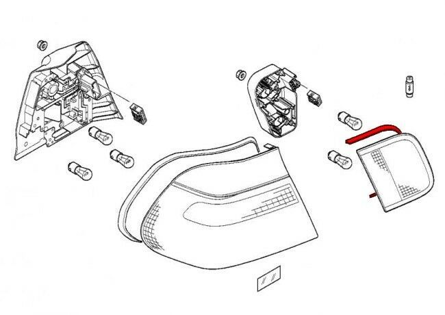 BMW NEW GENUINE 3 SERIES E46 SEDAN REAR INNER TAIL LIGHT GASKET SEAL 63218374801 - Image 2