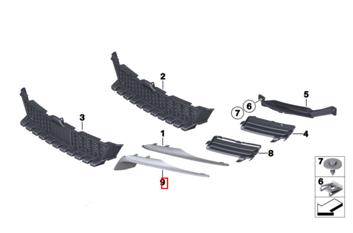 BMW NEW GENUINE 6 SERIES F06 F12 F13 FRONT BUMPER FOG LAMP COVER TRIM RIGHT O/S 51117304060 - Image 2