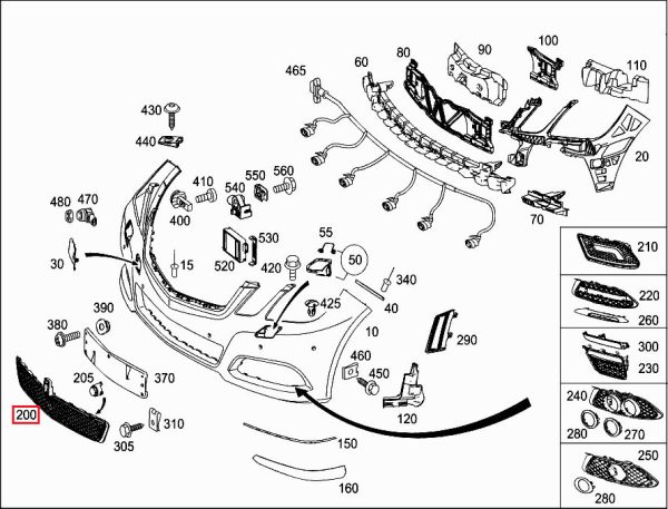 NEW GENUINE MERCEDES BENZ E CLASS W212 FACELIFT FRONT BUMPER LOWER CENTER GRILL A2128850522 - Image 2