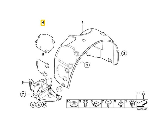 NEW GENUINE BMW Z4 E85 E86 FRONT WHEEL ARCH HEADLIGHT ACCESS COVERS PAIR SET 51717056402+51717056401 - Image 2