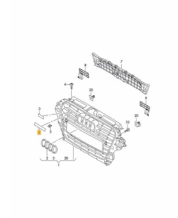 NEW GENUINE AUDI Q5 2013-2016 FRONT QUATTRO CHROME BADGE EMBLEM 8R0853736C2ZZ - Image 2
