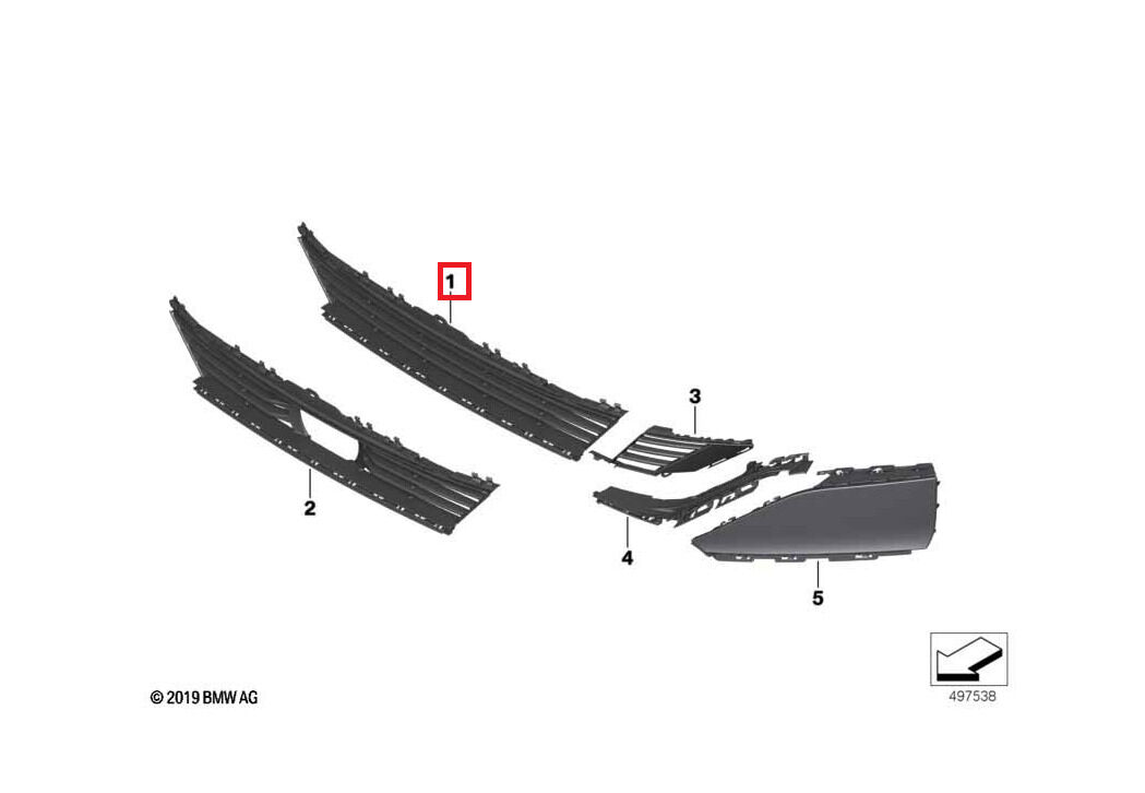 NEW GENUINE BMW 7 SERIES G11 G12 LCI CENTER GRILLE AIR INLET MIDDLE 51117475115 - Image 2