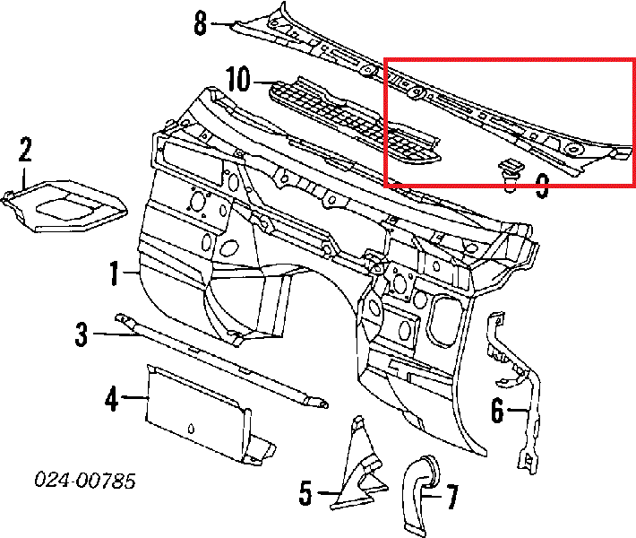 FOR BMW NEW GENUINE 3 SERIES E36 WINDSHIELD COWL GRILLE LEFT 51711960843 - Image 2