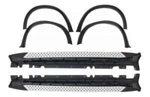 Wheel Arches Fender Flares with Running Boards Side Steps suitable for BMW X5 E70 (2007-2013) M-Design