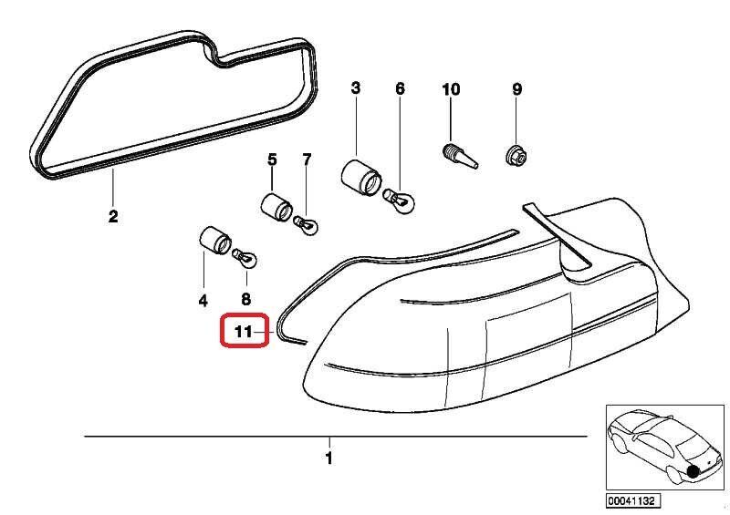 BMW NEW GENUINE E36 COUPE Z3 SERIES TAIL LIGHT GASKET LEFT RIGHT 1 PCS 63218382444 - Image 2