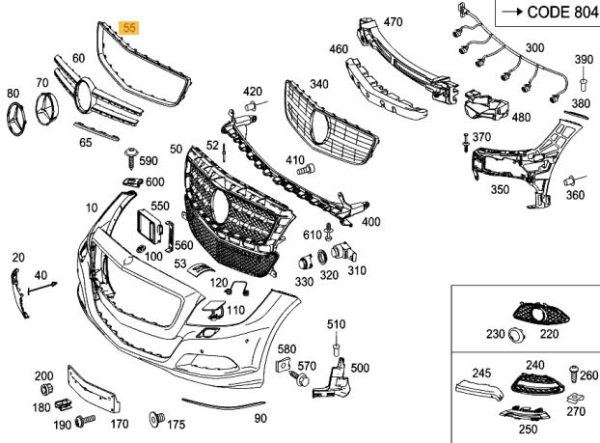 NEW GENUINE MERCEDES BENZ MB CLS W218 FACELIFT FRONT GRILL CHROME SURROUND TRIM A2188850874 - Image 3
