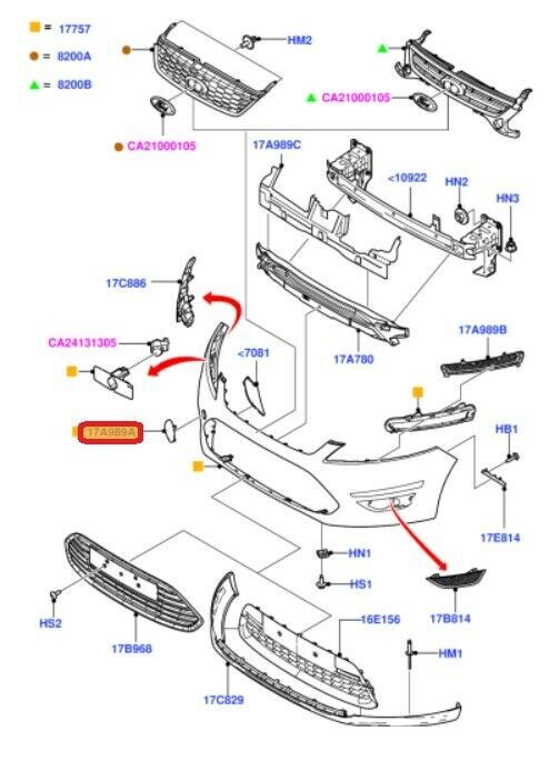 NEW GENUINE FORD MONDEO 10-14 FRONT BUMPER TOW HOOK EYE COVER CAP PRIMED 1704623 - Image 2