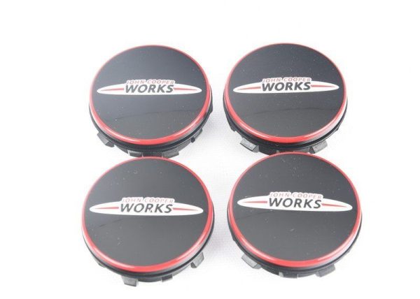 NEW GENUINE MINI F54 F55 F56 F57 F60 FLOATING JCW 56MM WHEEL CENTER CAP SET 36122469710