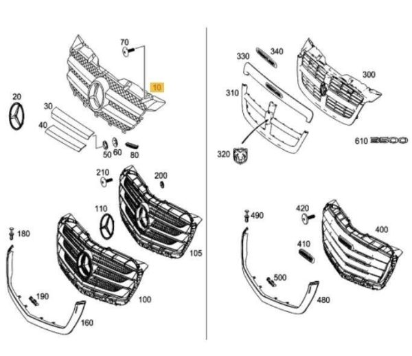 NEW GENUINE MERCEDES BENZ SPRINTER W906 FRONT RADIATOR CENTER GRILLE A90688003859051 - Image 2