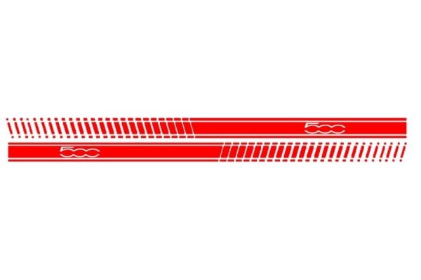 Side Decals Sticker Vinyl Red suitable for FIAT 500 (2007+) - Image 2