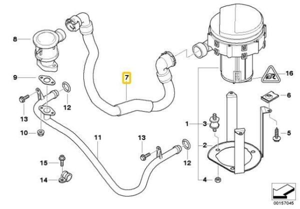 NEW GENUINE BMW 5 SERIES E39 M62 PETROL ENGINE AIR PUMP PRESSURE HOSE 11721438263 - Image 2