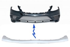 Front Bumper Spoiler Lip Upper Plate Chrome suitable for MERCEDES Benz S-Class W222 (2013-up) S65 Design