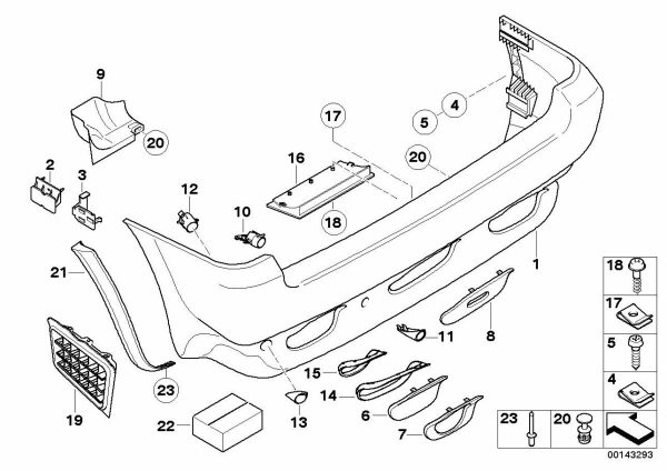 NEW GENUINE BMW X5 E53 2000-2006 REAR PDC PARKING SENSOR COVER TRIM 51128268367 - Image 2