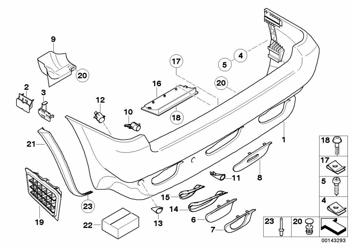 NEW GENUINE BMW X5 E53 2000-2006 REAR PDC PARKING SENSOR COVER TRIM 51128268367 - Image 2