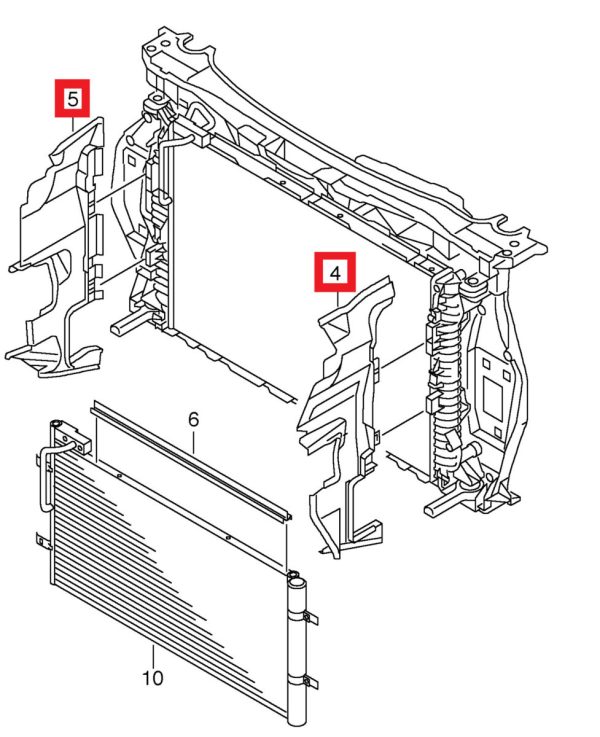 NEW GENUINE AUDI Q3 8U 11-18 ENGINE COOLANT RADIATOR TRIM PAIR SET LEFT RIGHT - Image 2