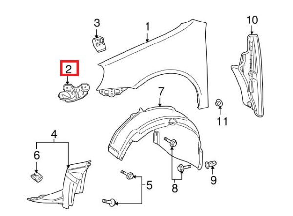 NEW GENUINE VOLKSWAGEN VW GOLF MK6 VI FRONT LEFT FENDER BRACE 5K6821135 - Image 2