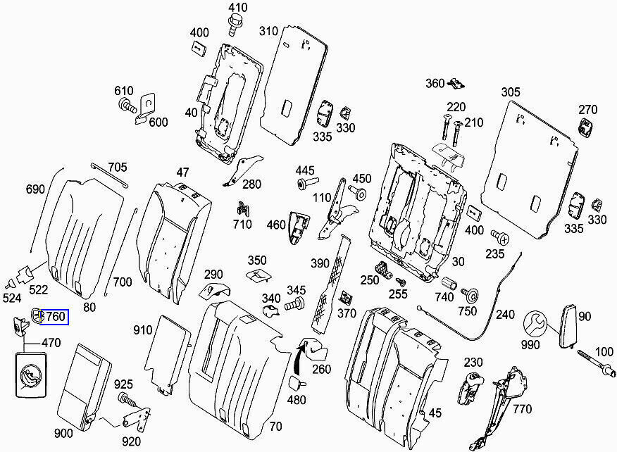 NEW GENUINE MERCEDES BENZ W164 REAR CHILD SEAT ISOFIX COVER TRIM A16492409379051 - Image 2