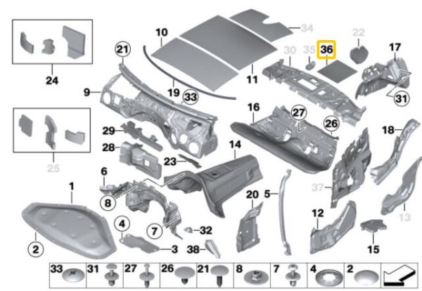 NEW GENUINE MINI BMW F20 F22 E30 E90 F31 SOUND DEADNER 1160X700MM 51488165271 - Image 2