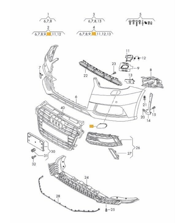 NEW GENUINE AUDI A1 2015-2018 HEADLIGHT WASHER COVER CAP LEFT N/S 8XA807753AGRU - Image 2
