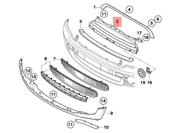 MINI NEW GENUINE R56 R55 R57 2006 - 2010/08 FRONT HOOD GRILL CHROME 51112752363 - Image 2
