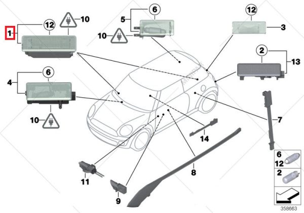 MINI NEW GENUINE COOPER R50 R52 R55 R56 R57 R58 R59 R60 R61 COURTESY LIG 63316961999 - Image 2
